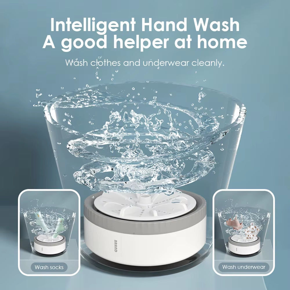 3 Speed Timing Mini Portable Washing Machine USB Rotating Turbine Washing Machine Underwear Socks Washing Machine for Travel