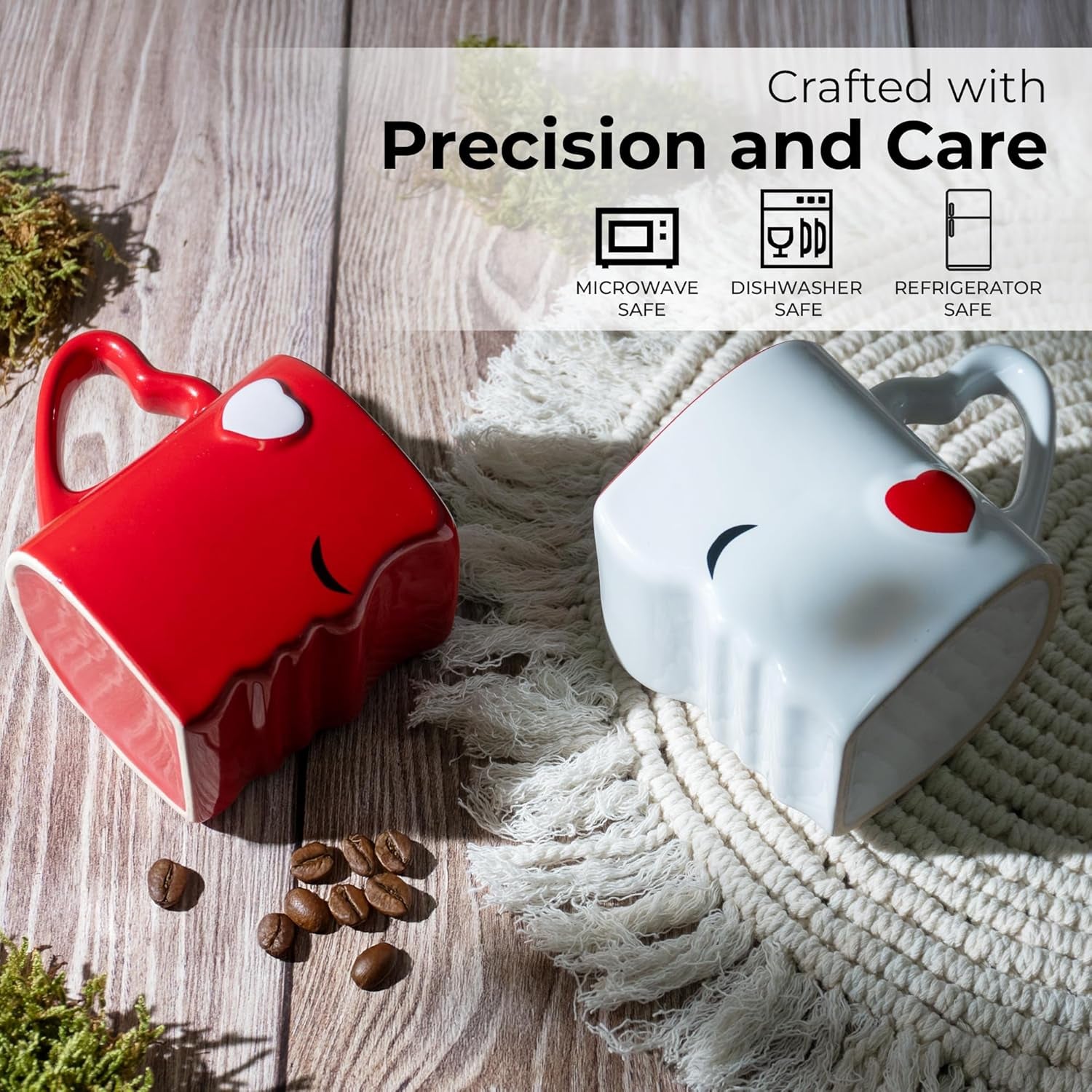- Coffee Mugs/Kissing Mugs Bridal Pair Gift Set for Weddings/Birthday/Anniversary with Gift Box (Red)