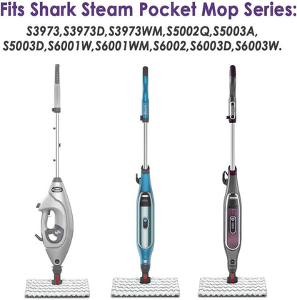 Flammi Steam Mop Pad for Shark Genius Lift-Away Pro S5003D S5002Q S5003A S6001W S6001WM S6002 S6002C S6003D S6003 S3973 S3973D S3973WM Washable Reusable Replacement Mop Head