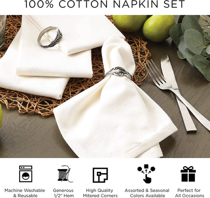 Buffalo Check Collection, Classic Farmhouse Tabletop Set, Napkin Set, 20X20", Red & Black, 6 Piece